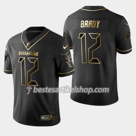 Herren Tampa Bay Buccaneers Trikot Tom Brady 12 Nike Schwarz Golden Edition